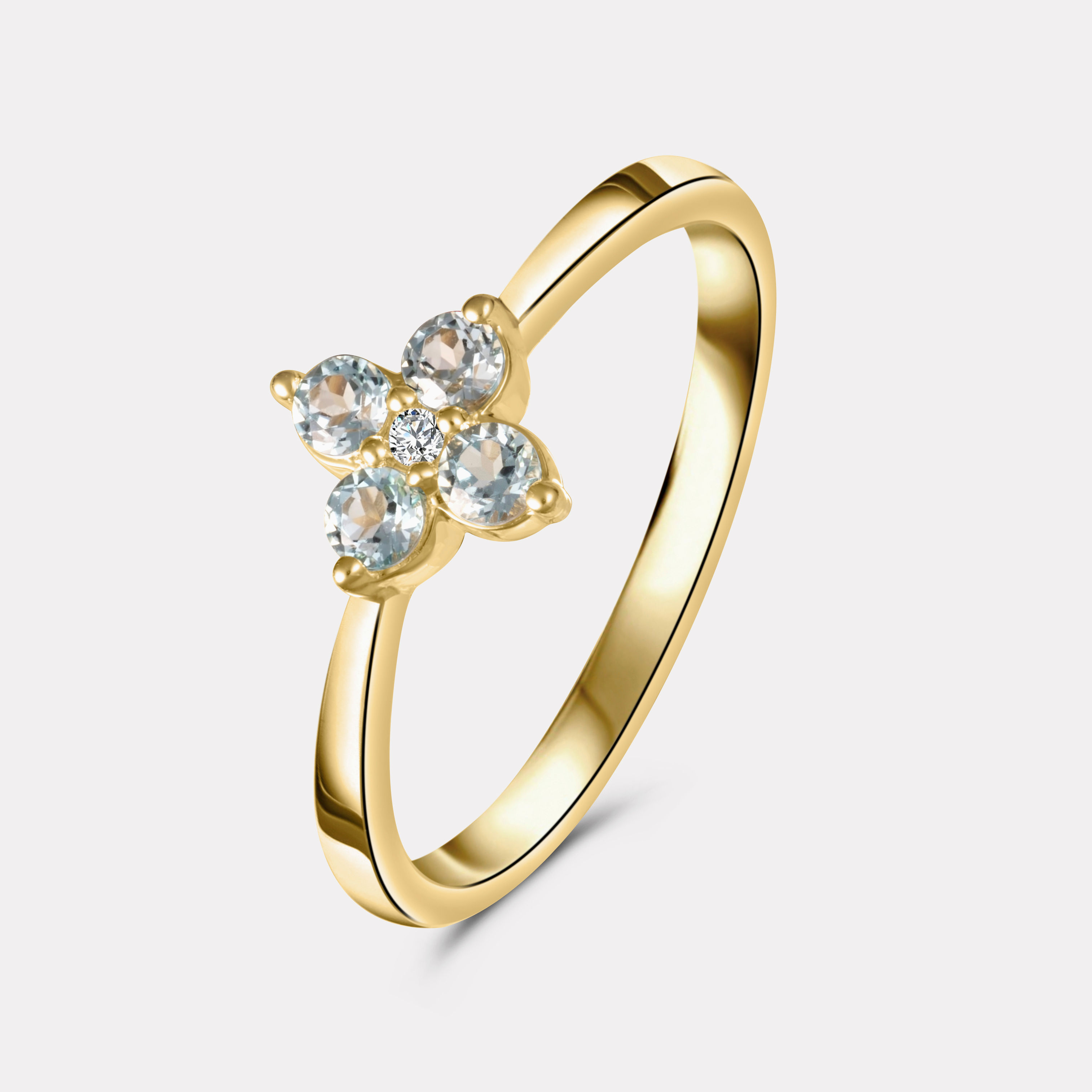 Zlatý prsteň s topásmi a diamantom - Amira