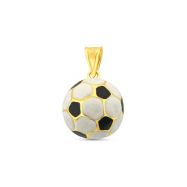 Prívesok zo žltého zlata s emajlom v tvare futbalovej lopty