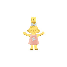 Prívesok zo žltého a ružového zlata v tvare dievčatka