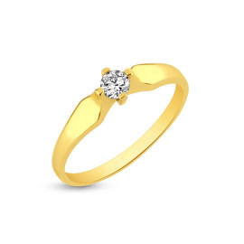 Zásnubný prsteň zo žltého zlata so zirkónmi