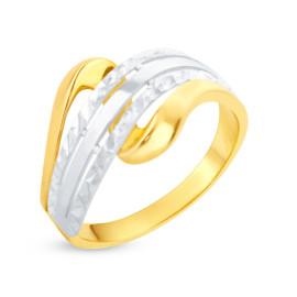 Prsteň zo žltého a bieleho zlata s diamantovým výbrusom