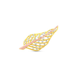 Brošňa z kombinovaného zlata s diamantovým výbrusom v tvare listu