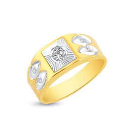 Pánsky prsteň zo žltého a bieleho zlata