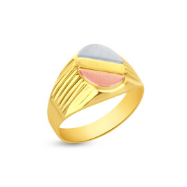 Pánsky prsteň zo žltého, bieleho a ružového zlata
