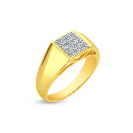 Pánsky prsteň zo žltého zlata si zirkónmi