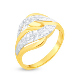 Prsteň zo žltého a bieleho zlata s diamantovým výbrusom