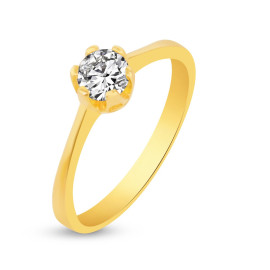 Zásnubný prsteň zo žltého zlata so zirkónom