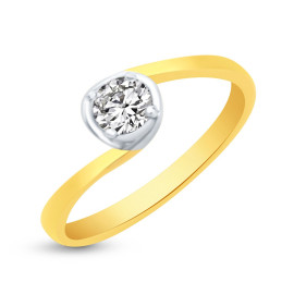 Prsteň zo žltého a bieleho zlata so zirkónom