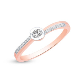 Zásnubný prsteň z ružového a bieleho zlata s briliantami