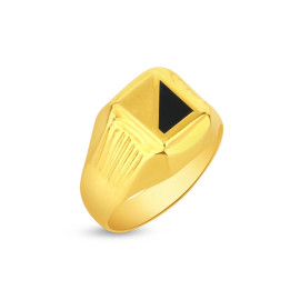 Pánsky prsteň zo žltého zlata s ónyxom