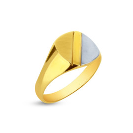 Prsteň z bieleho a žltého zlata