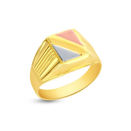 Pánsky prsteň zo žltého, bieleho a ružového zlata