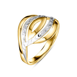 Prsteň zo žltého a bieleho zlata s diamantovým výbrusom - Eulalia
