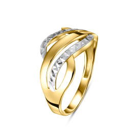 Prsteň zo žltého a bieleho zlata s diamantovým výbrusom - Odalys