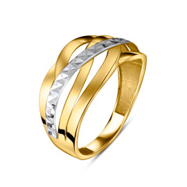 Prsteň zo žltého a bieleho zlata s diamantovým výbrusom - Cressida
