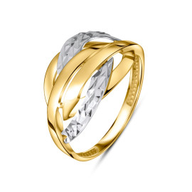 Prsteň zo žltého a bieleho zlata s diamantovým výbrusom - Amaryllis