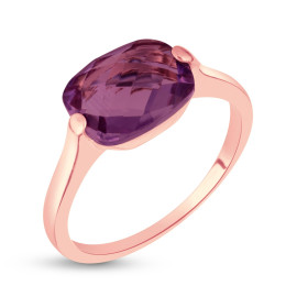 Prsteň z ružového zlata s fialovým kameňom