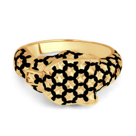 Prsteň zo žltého zlata v motíve leoparda