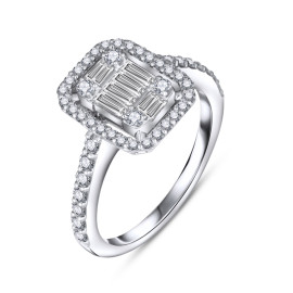 Briliantový prsteň z bieleho zlata - Quinara