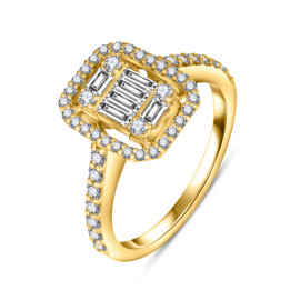 Briliantový prsteň zo žltého zlata - Elara