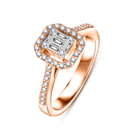 Briliantový prsteň z ružového zlata - Evensong