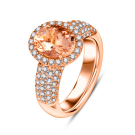Briliantový prsteň z ružového zlata - Lysandra