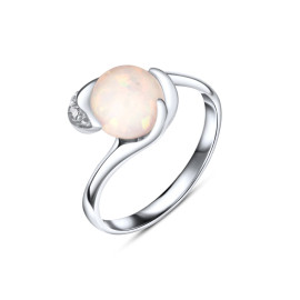 Prsteň z bieleho zlata s perlou - Idalina