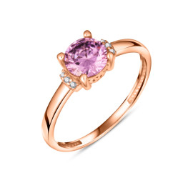 Prsteň z ružového zlata s fialovým kameňom - Mirabelle