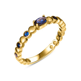 Prsteň zo žltého zlata s modrými kameňmi - Thalassa