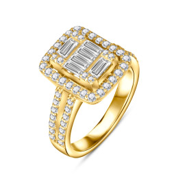 Briliantový zásnubný prsteň zo žltého zlata - Callista