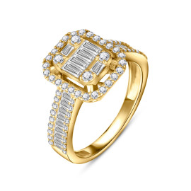 Briliantový zásnubný prsteň zo žltého zlata - Fiora