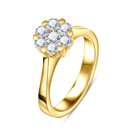 Briliantový zásnubný prsteň zo žltého zlata - Elara