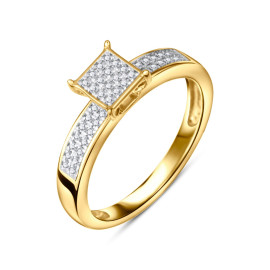 Briliantový zásnubný prsteň zo žltého zlata - Seraphima