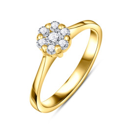Briliantový zásnubný prsteň zo žltého zlata - Thessaly