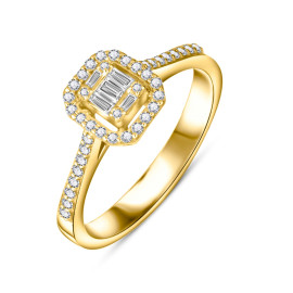 Briliantový zásnubný prsteň zo žltého zlata - Valeraine