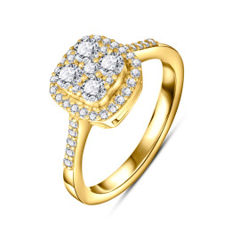 Briliantový zásnubný prsteň zo žltého zlata - Eirlys