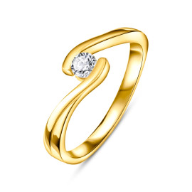 Briliantový zásnubný prsteň zo žltého zlata - Halcyon