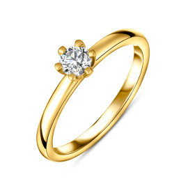Diamantový zásnubný prsteň zo žltého zlata - Rosalinde