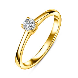 Diamantový zásnubný prsteň zo žltého zlata - Idalina