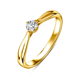 Diamantový zásnubný prsteň zo žltého zlata - Zinnia