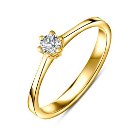 Diamantový zásnubný prsteň zo žltého zlata - Oriana