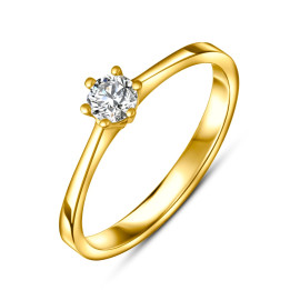 Diamantový zásnubný prsteň zo žltého zlata - Faelan