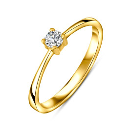 Diamantový zásnubný prsteň zo žltého zlata - Tindra