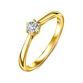 Diamantový zásnubný prsteň zo žltého zlata - Isolene