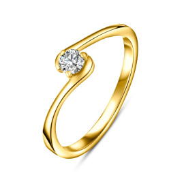 Diamantový zásnubný prsteň zo žltého zlata - Seraphina