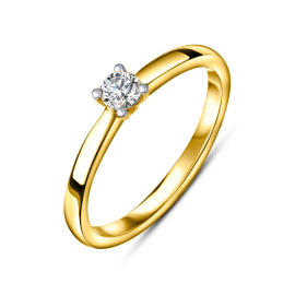 Diamantový zásnubný prsteň zo žltého zlata - Calypso