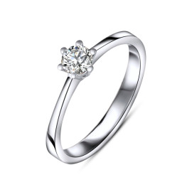 Diamantový zásnubný prsteň z bieleho zlata - Isadora