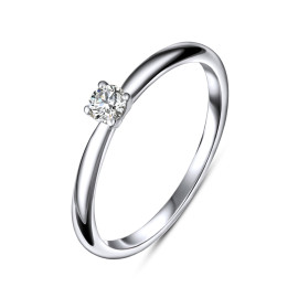 Diamantový zásnubný prsteň z bieleho zlata - Lyric