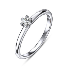 Diamantový zásnubný prsteň z bieleho zlata - Eowyn