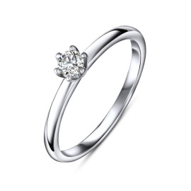 Diamantový zásnubný prsteň z bieleho zlata - Thalassa